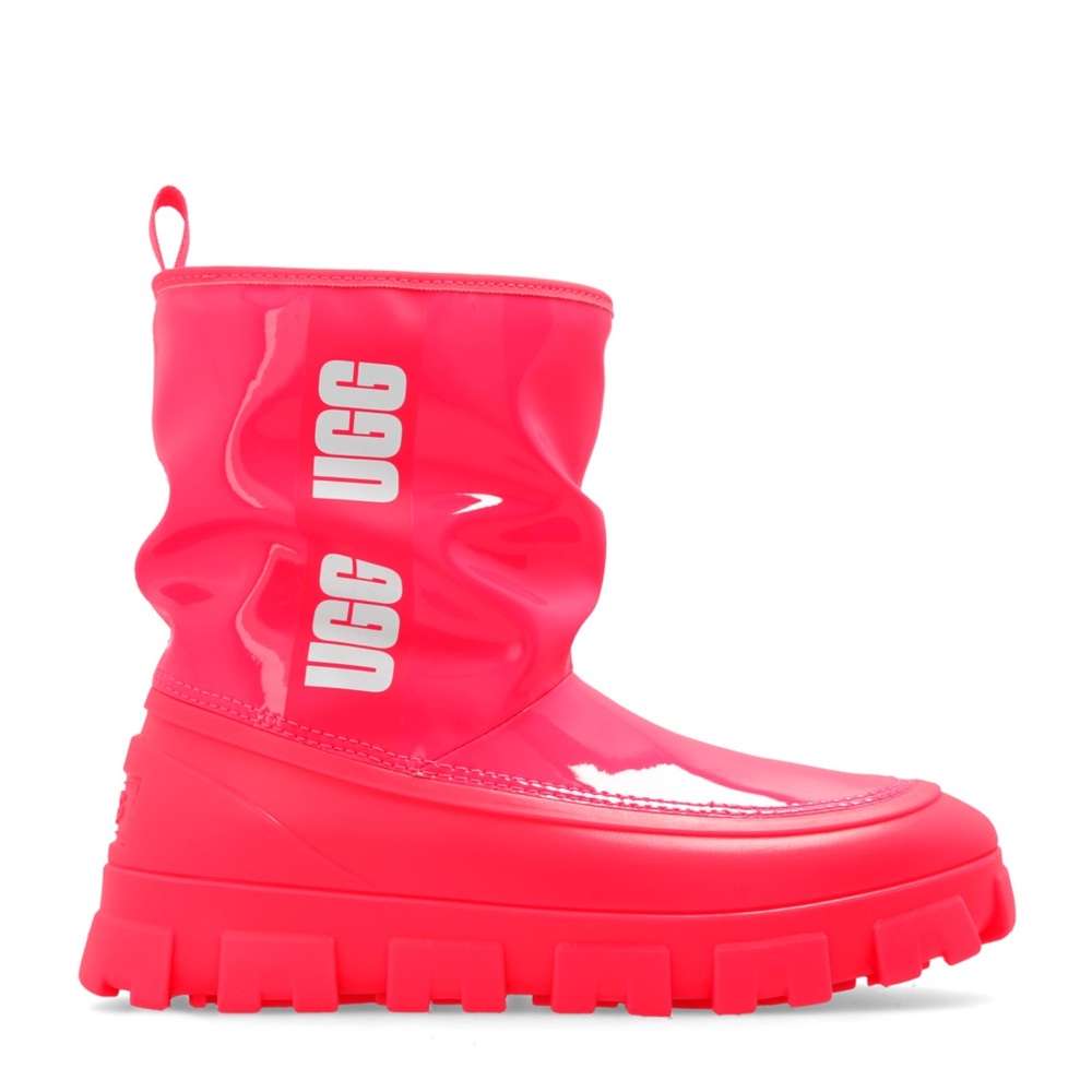 UGG Classic Brellah Mini Boot Super Coral Pink Scrunched Kids Girls Size 3 NWT